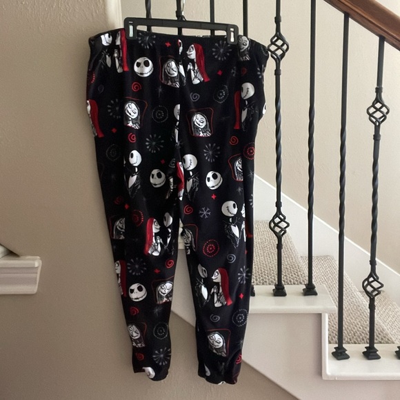 Nightmare Before Christmas Sz 2X (18W/20W) Black Plush Fleece Pajama Pants - Picture 5 of 13